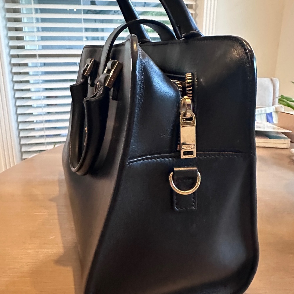 Yves Saint Laurent Black Satchel with Gold Logo - Picture 4 of 5